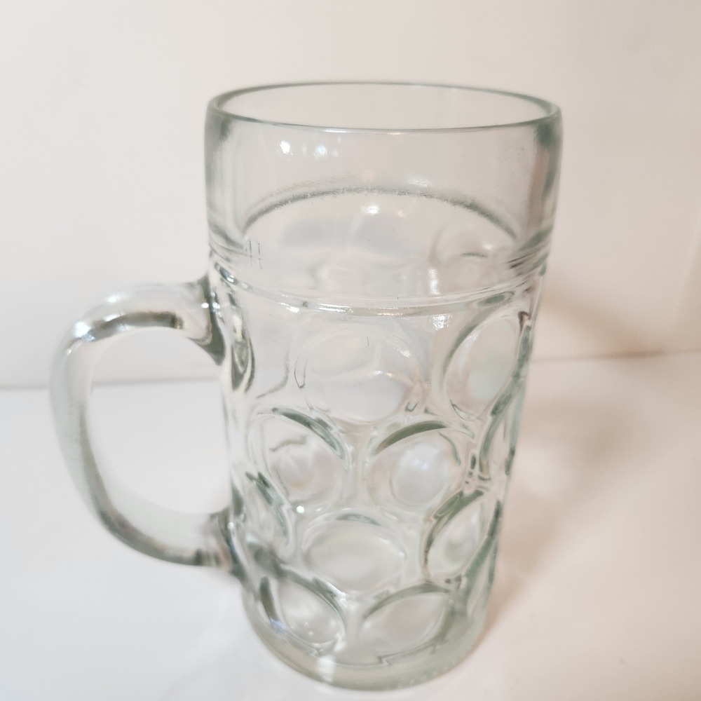 Gas Lamp Craft Beers 1L Dimpled Glass Beer Stein Mug Oktoberfest Masskrug Clear